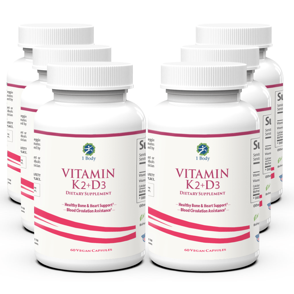 K2 + D3 Supplement ~ 6X Bundle - 1 Body