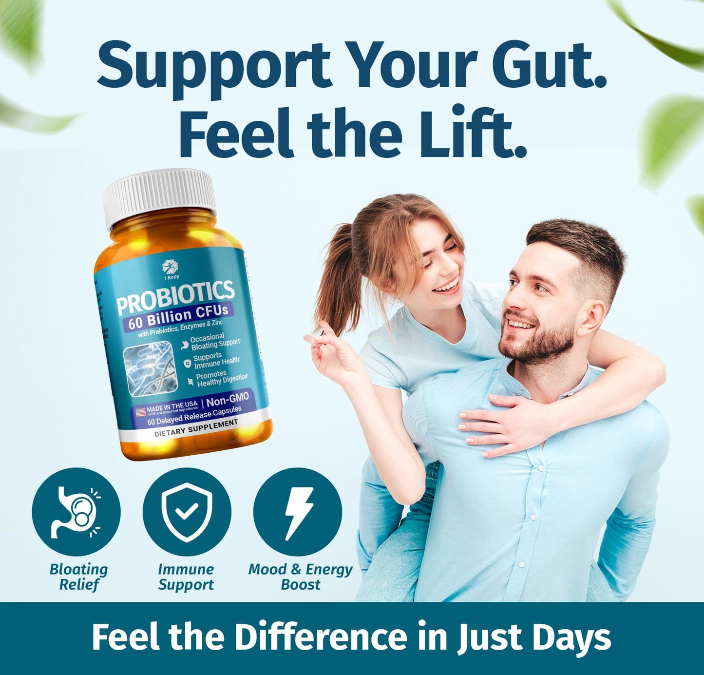 Probiotics 60B CFU with Prebiotics, Enzymes & Zinc