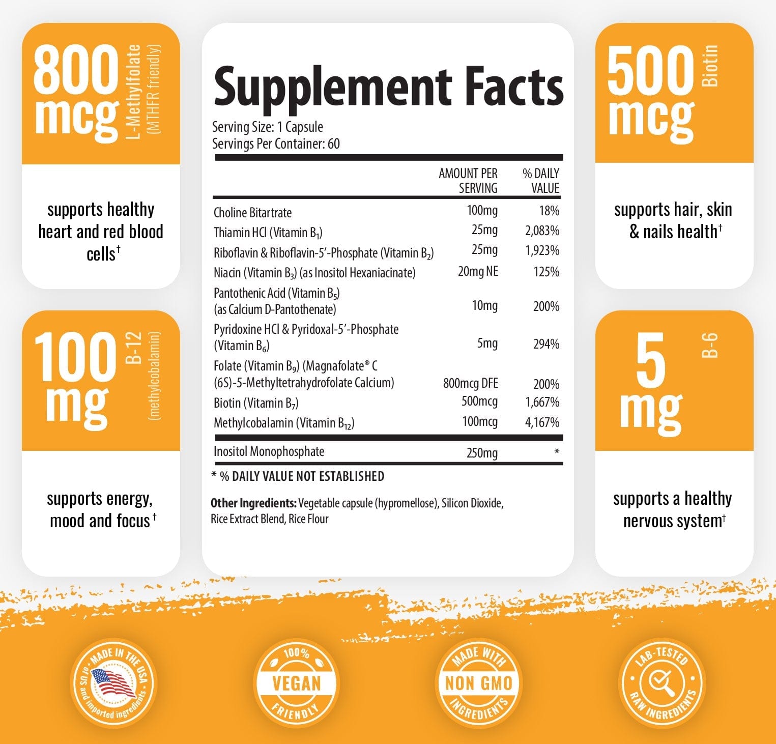Vitamin B Complex | B Complex Dietary Supplement | 1 Body