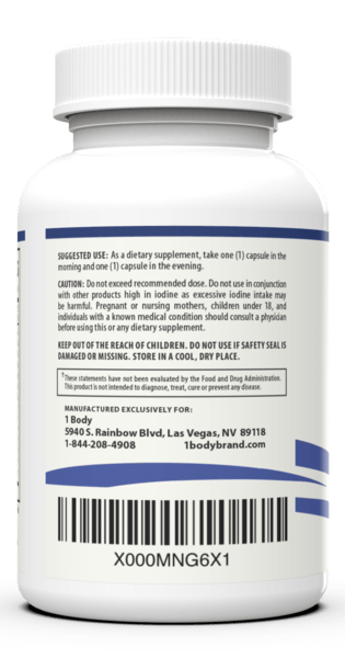 Thyroid Support - 4 bottles 30 Day Protocol - 1 Body